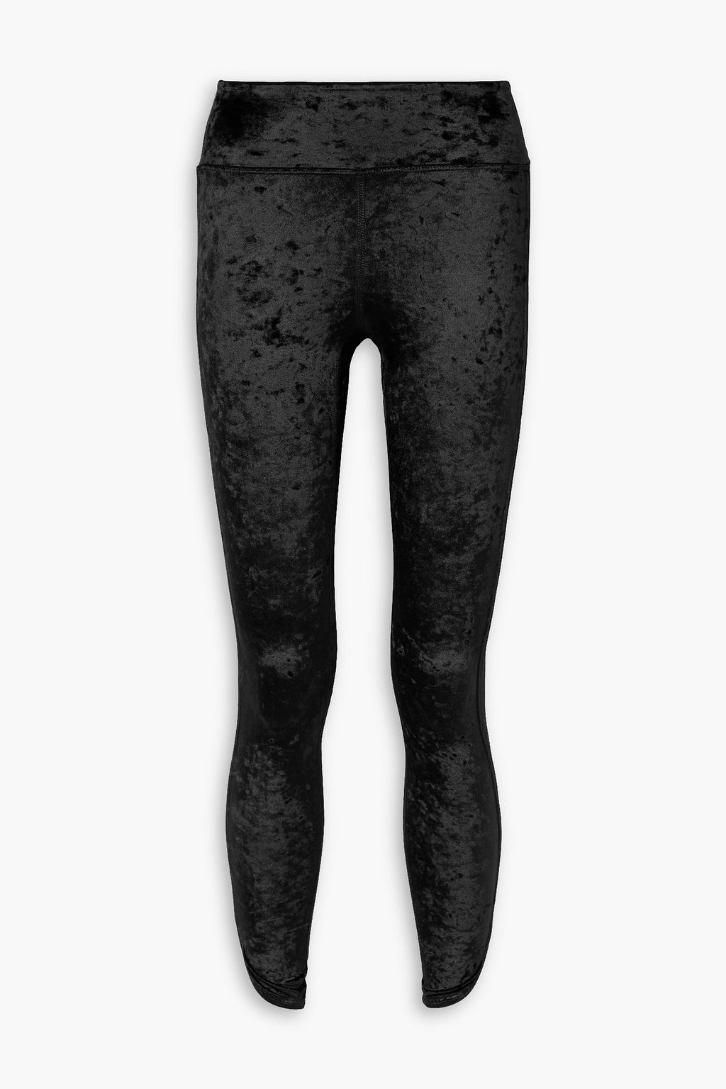 Shop Women's Velvet Leggings with Hearts Drawing - Black