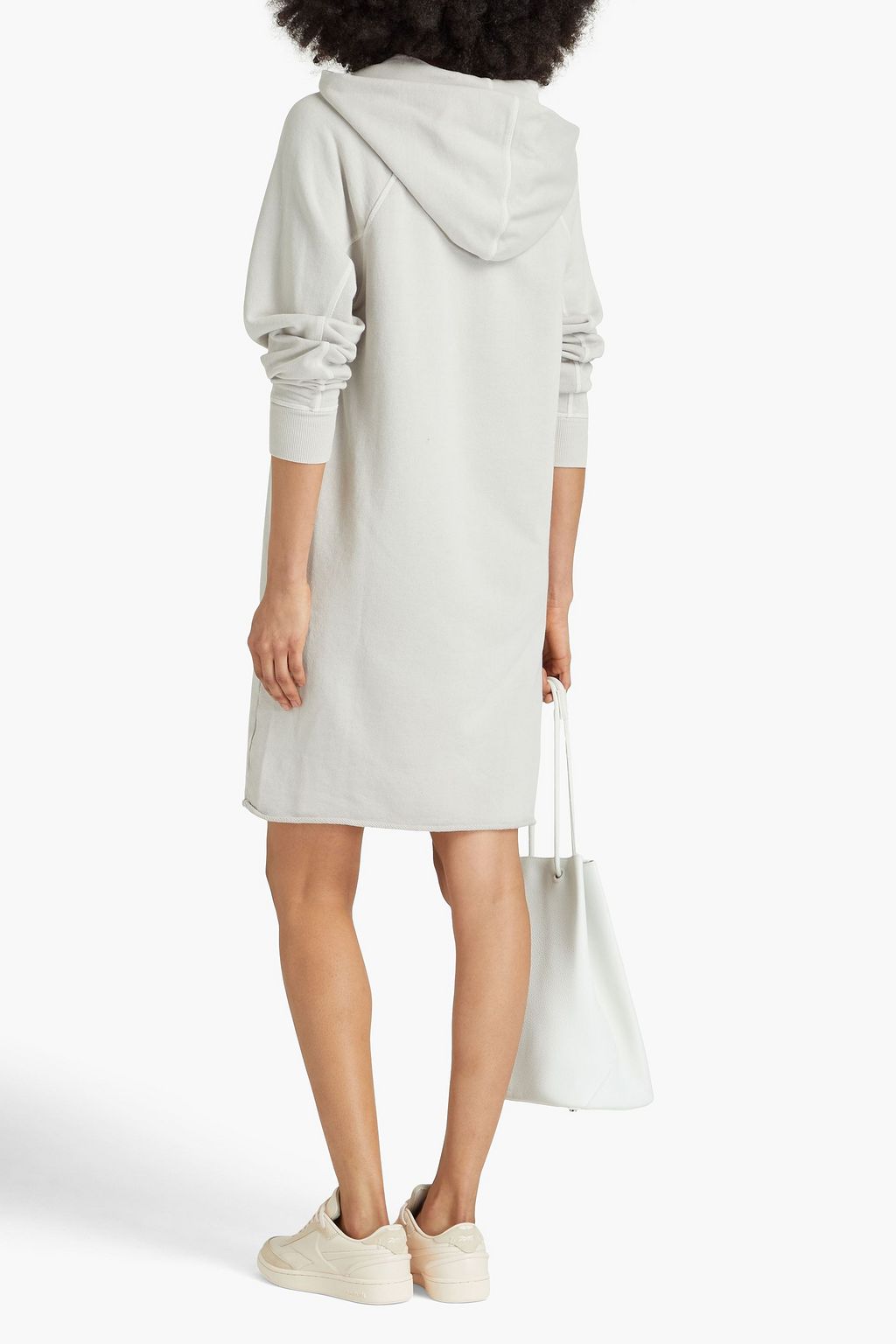 JAMES PERSE Hooded French cotton-terry dress