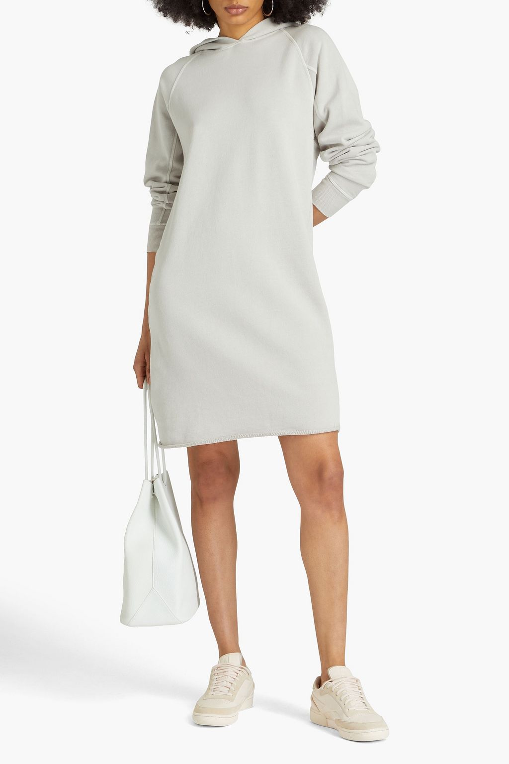 JAMES PERSE Hooded French cotton-terry dress