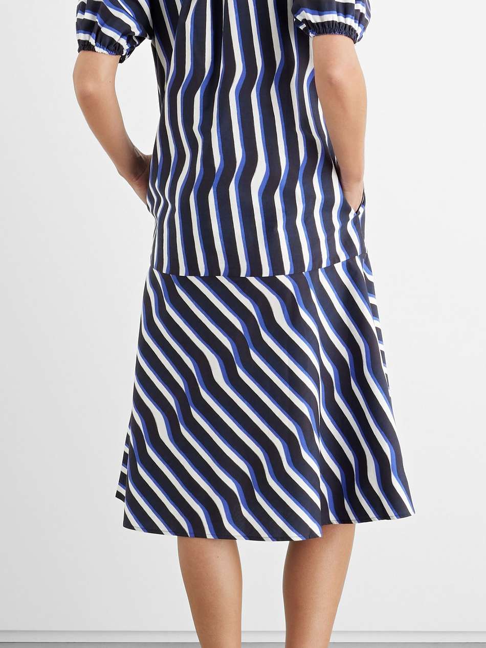 esme striped organic cotton-poplin midi dress