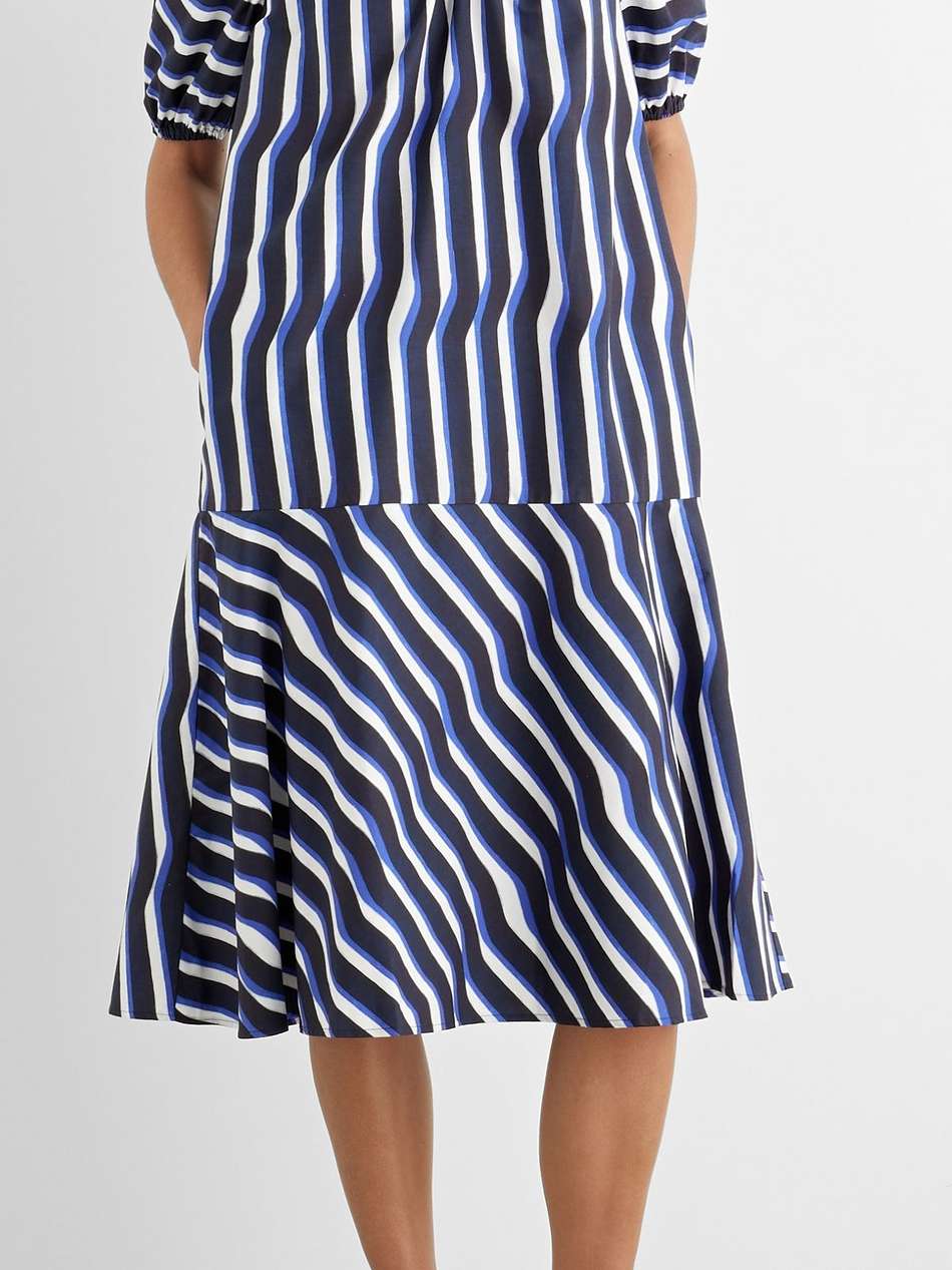 esme striped organic cotton-poplin midi dress