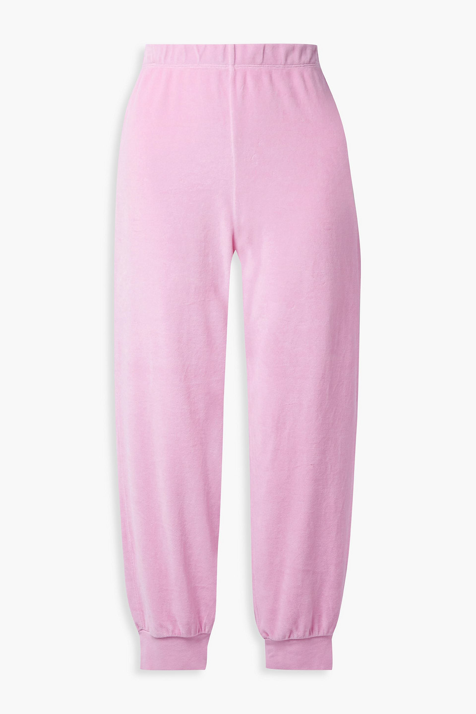 suzie kondi - cotton-blend velour track pants - pink - xs