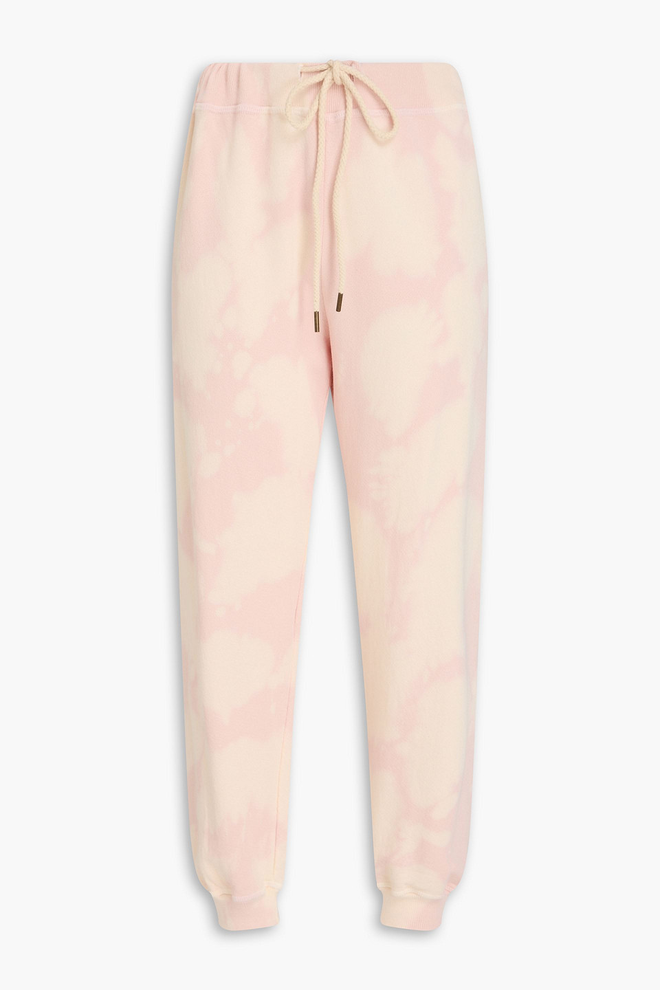 the great. - the cropped tie-dyed cotton-jersey track pants - pink - 3