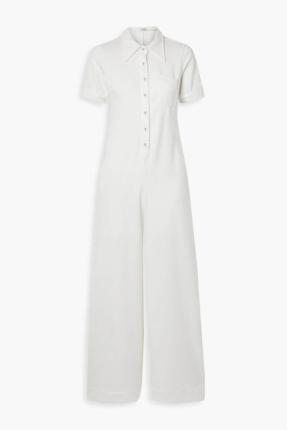 Suzie Kondi Stretch-ponte Jumpsuit In White