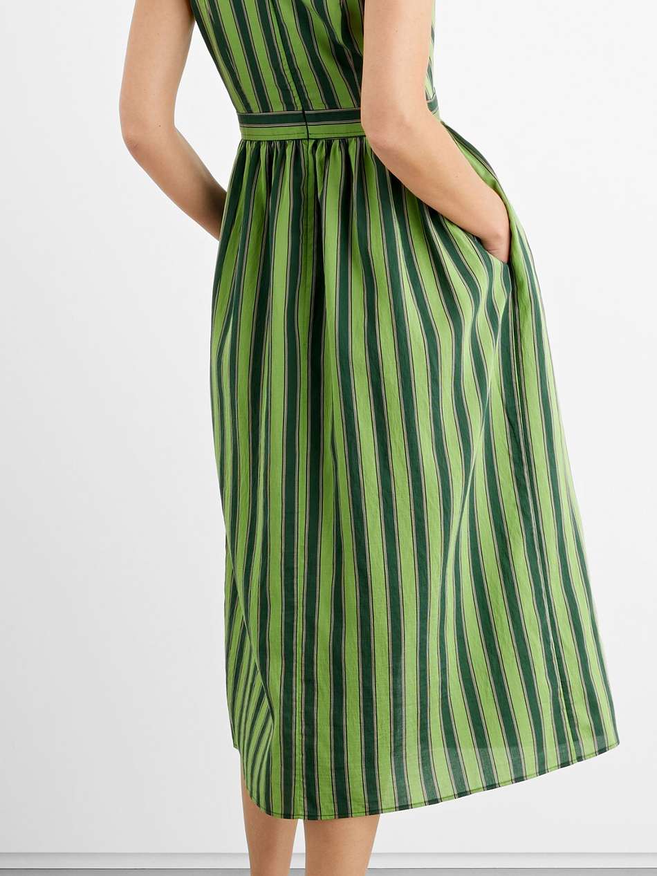 carmen striped lyocell-blend midi dress