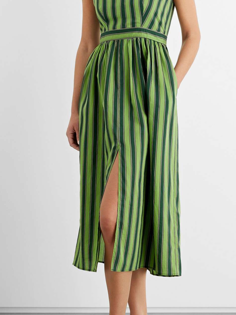 carmen striped lyocell-blend midi dress