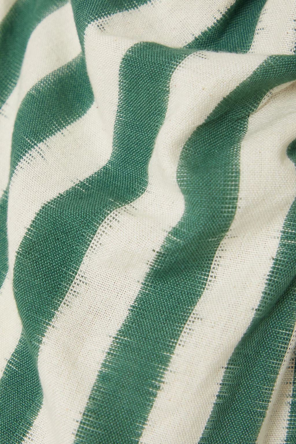 EMPORIO SIRENUSE Thaia Ikat cropped tie-front striped cotton top