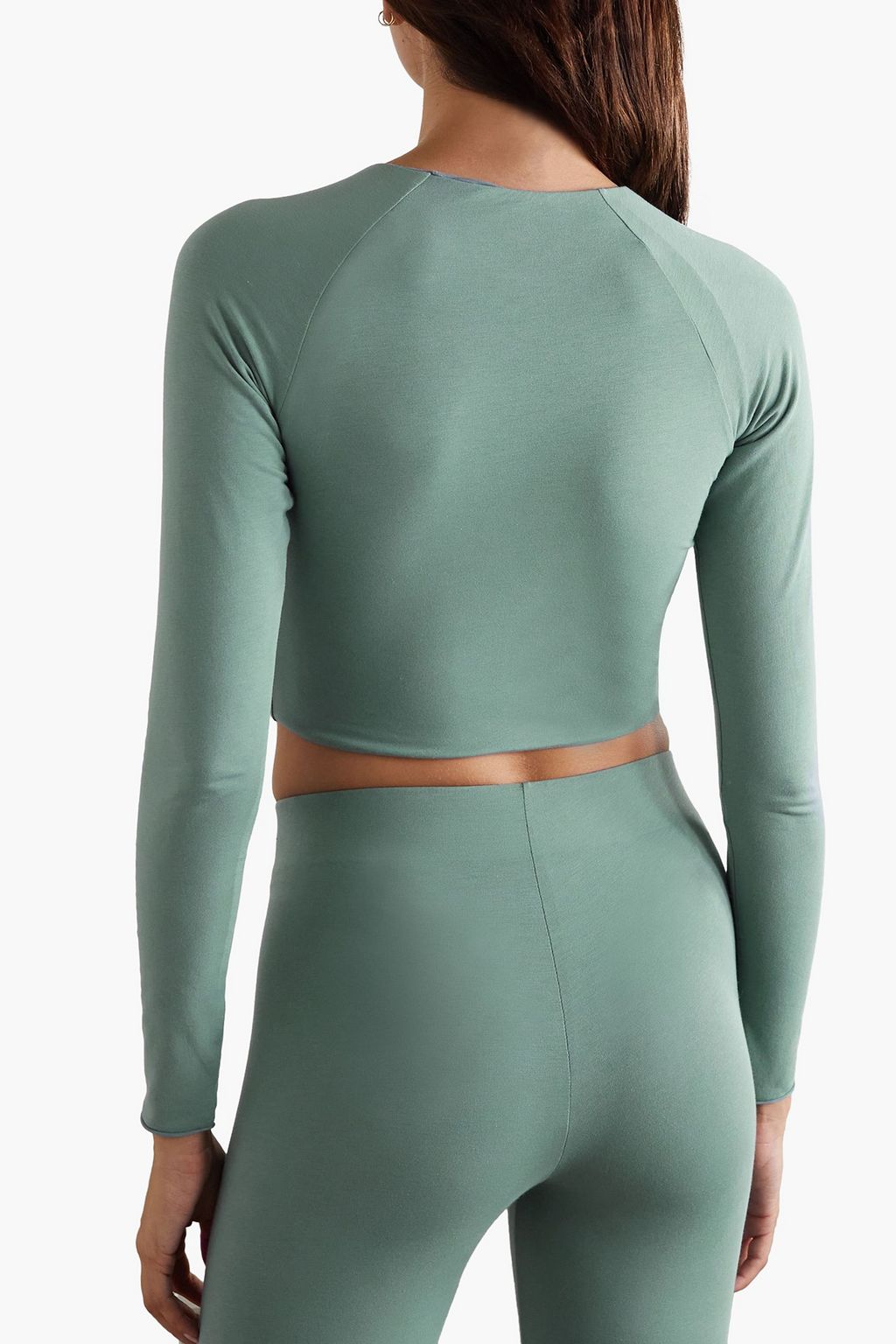 SKIN Antheia wendbares Cropped Oberteil aus Stretch-Pima-Baumwoll-Jersey