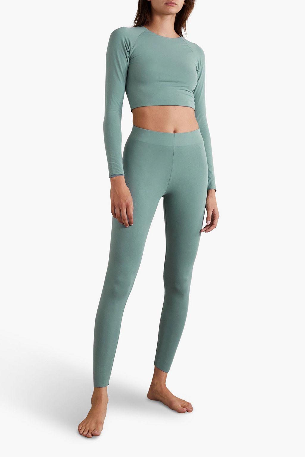 SKIN Antheia wendbares Cropped Oberteil aus Stretch-Pima-Baumwoll-Jersey