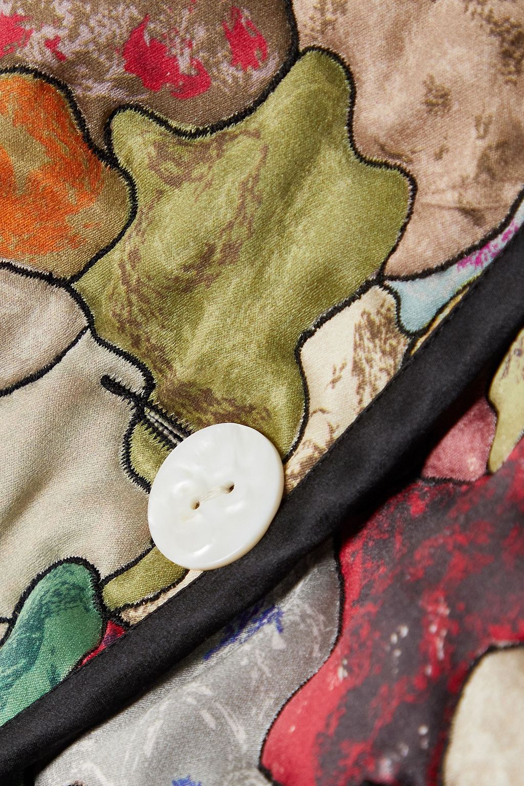 INTERIOR The Vanguard quilted printed silk-satin jacket