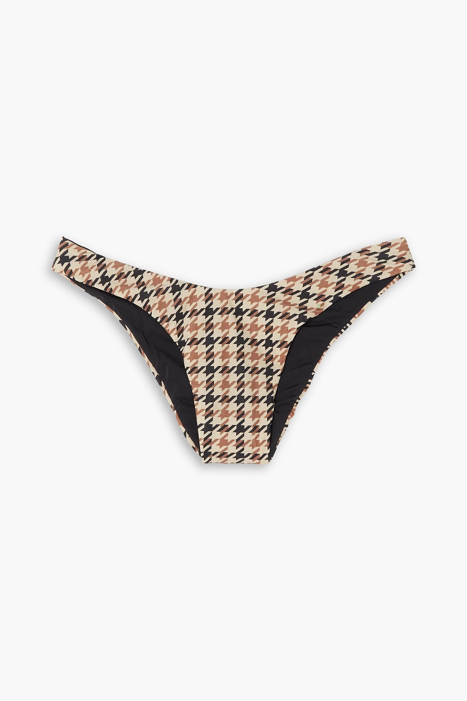 Leila houndstooth low-rise bikini briefs