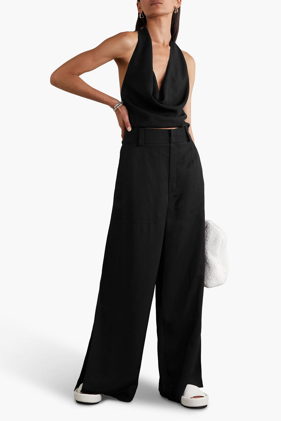 Shop Gauchère Timber Twill Wide-leg Pants In Black