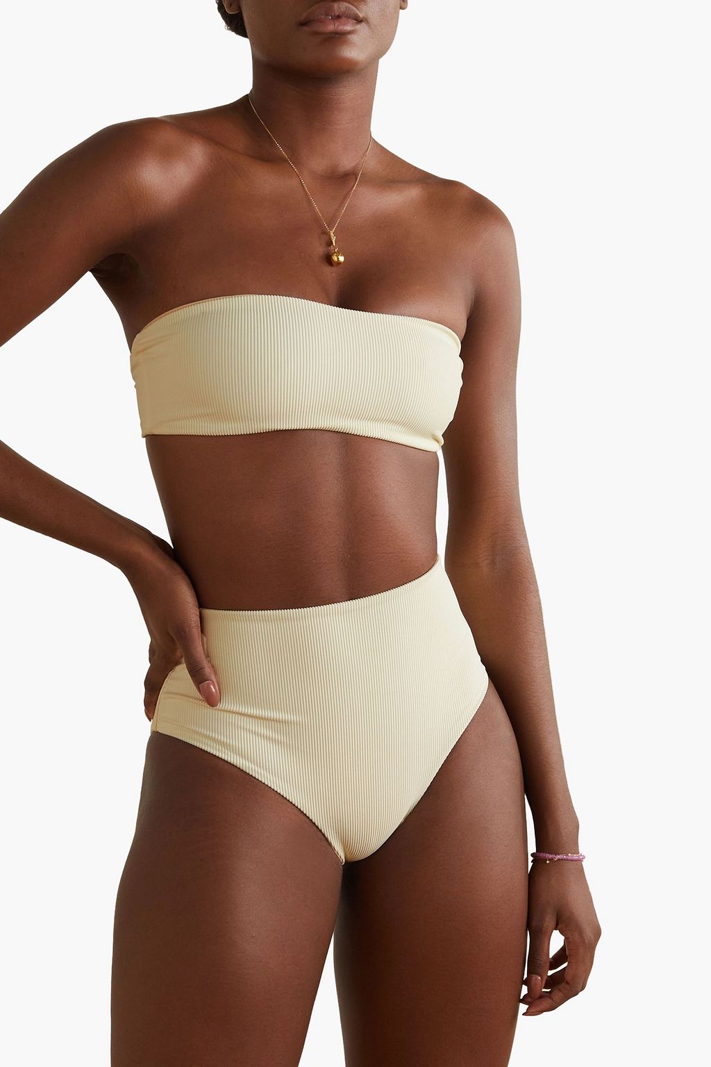 JADE SWIM Bound ribbed high-rise bikini briefs