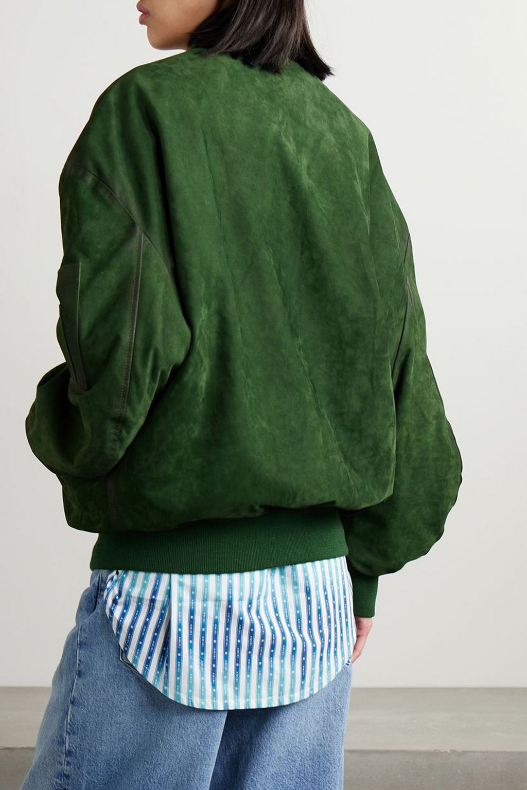 HALFBOY Oversized-Bomberjacke aus Veloursleder