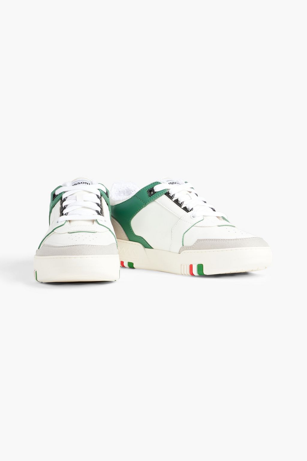 ACBC X MISSONI Perforated striped leather sneakers