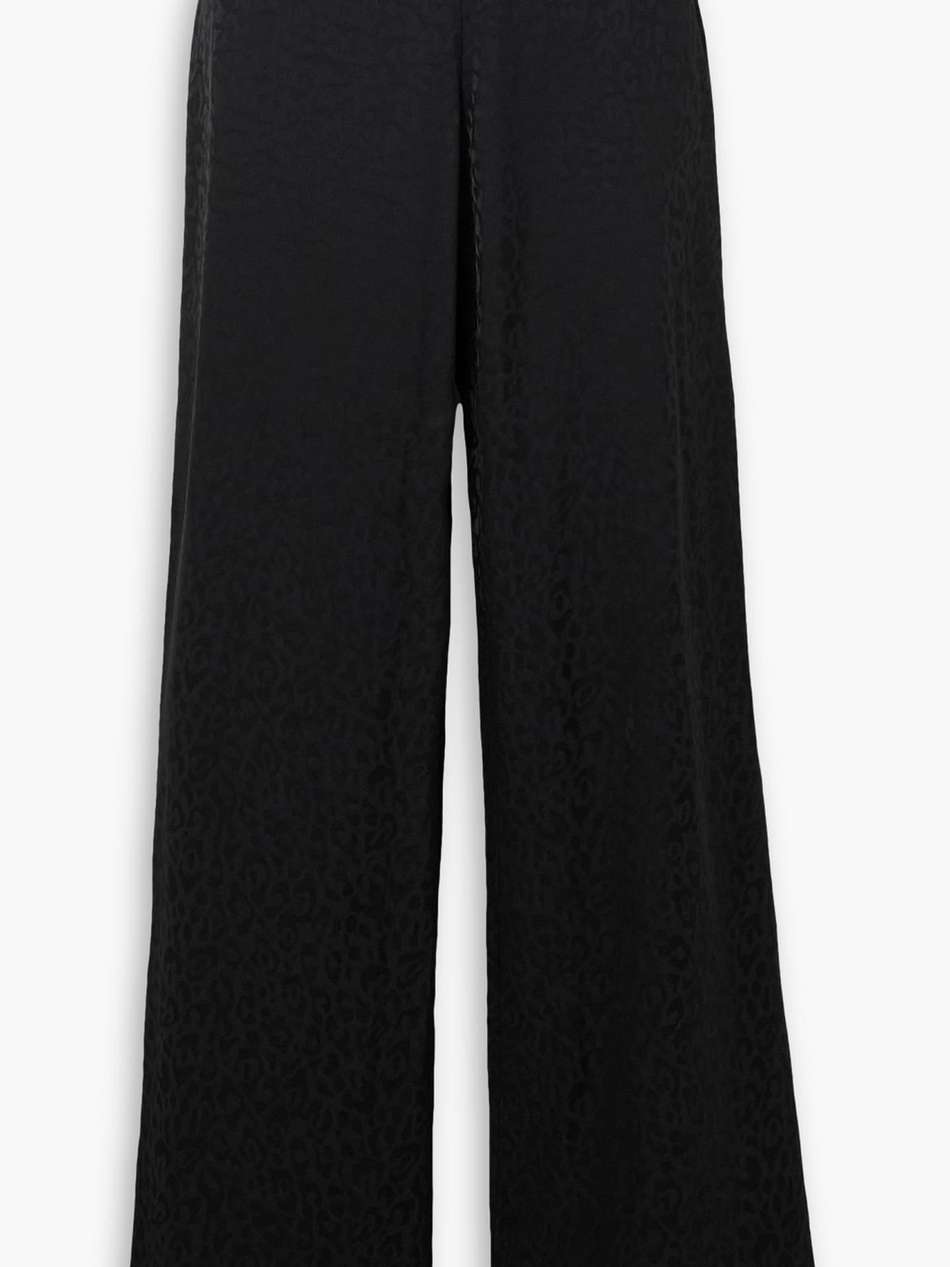 animal totem satin-jacquard pants