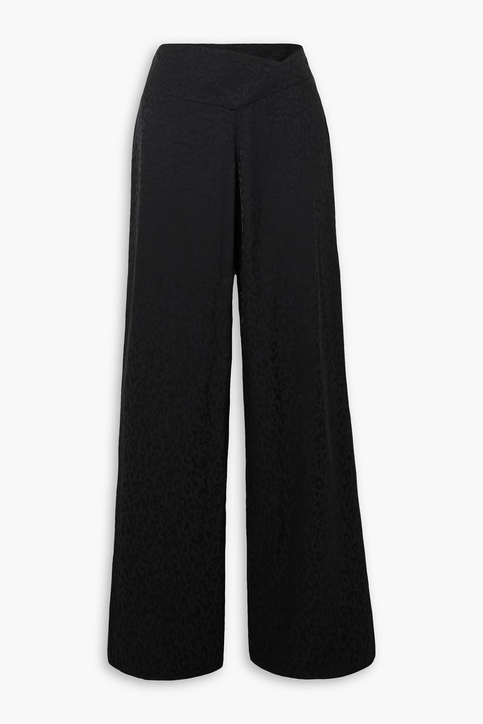 Johanna Ortiz Animal Totem Satin-jacquard Pants In Black