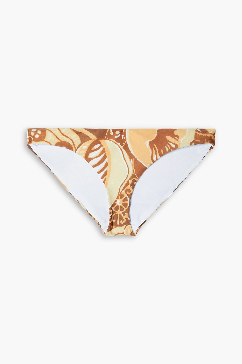 Mara Hoffman Zoa Printed Recycled Bikini Briefs In Light Brown