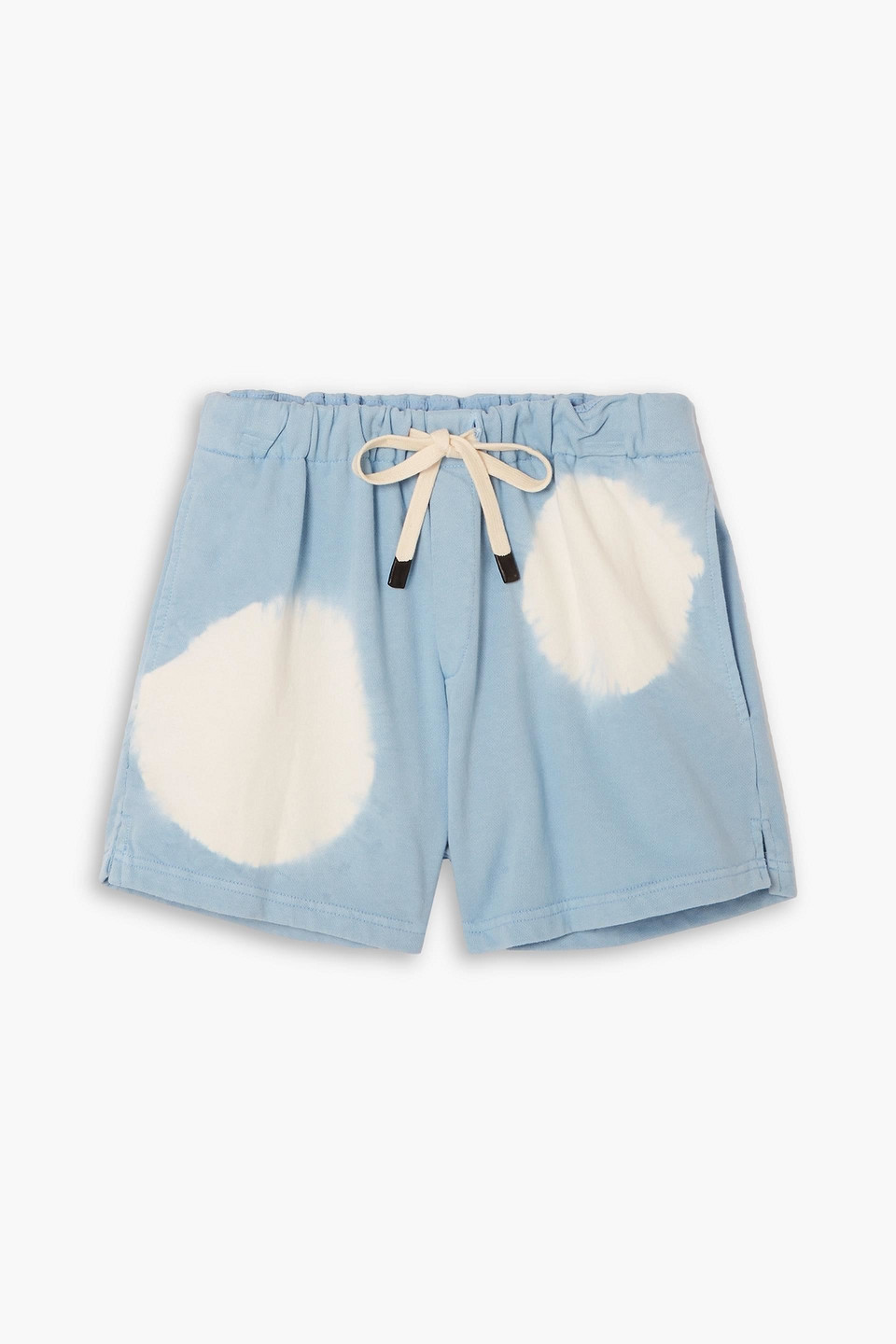 Shop Bassike Tie-dyed Cotton-jersey Shorts In Light Blue