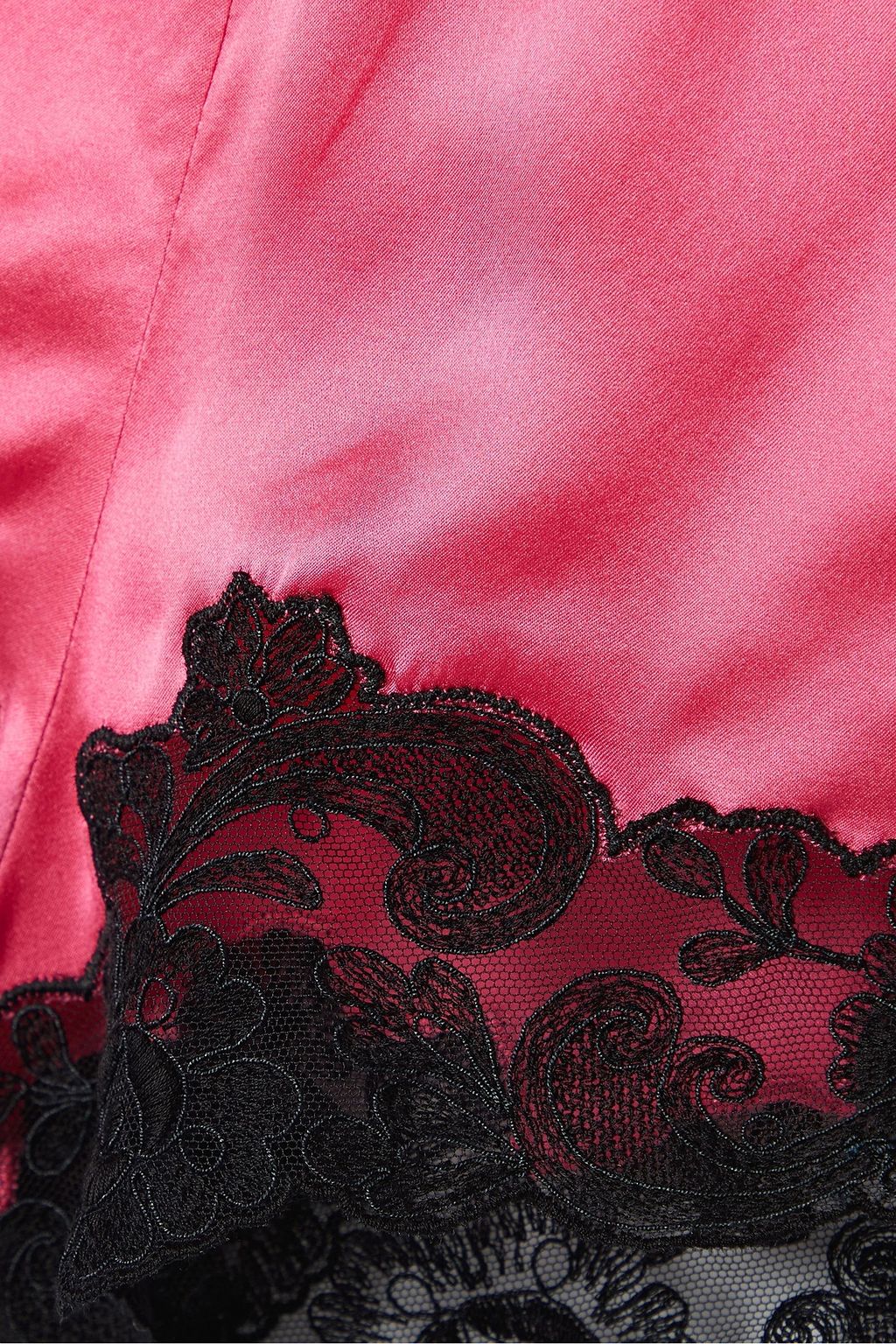 LORETTA CAPONI Ottavia lace-trimmed silk-satin pajama shorts