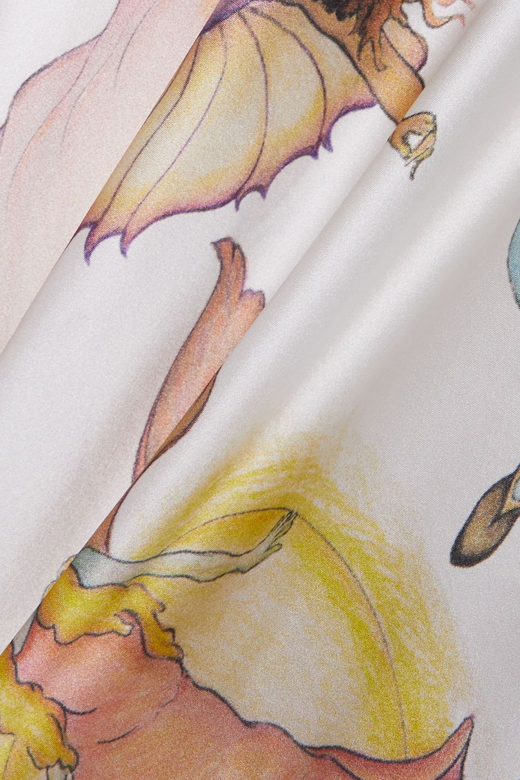 RODARTE Asymmetric draped printed silk-satin maxi slip dress