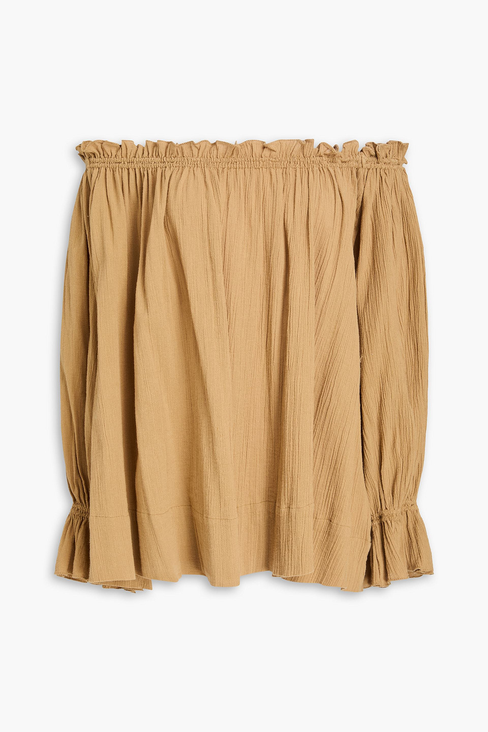 suzie kondi - off-the-shoulder cotton-gauze top - yellow - xs