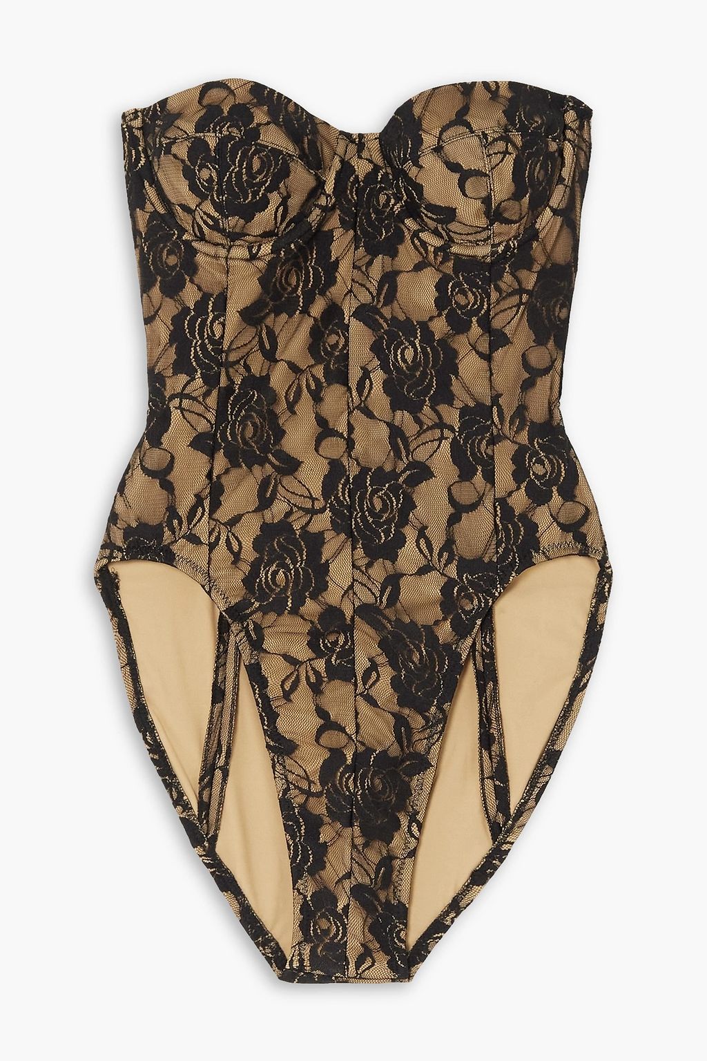 Strapless black lace bodysuit sale