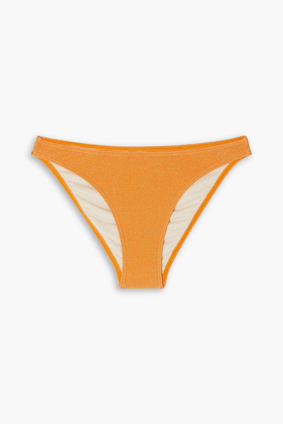 Peony + Net Sustain Staple Metallic Recycled Bikini Briefs In Orange