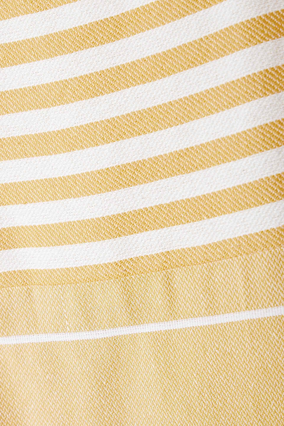 Shop Paradised Waverunner Fringed Striped Cotton Tunic In Pastel Yellow