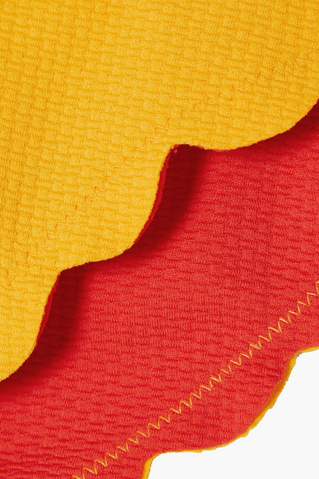 MARYSIA Antibes reversible scalloped  seersucker bikini briefs