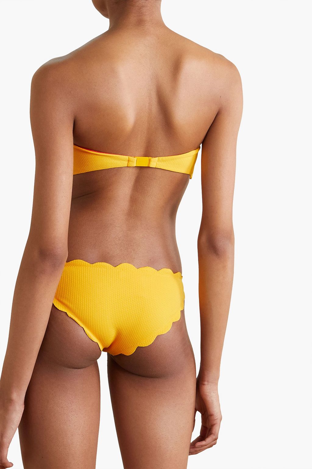 MARYSIA Antibes reversible scalloped  seersucker bikini briefs