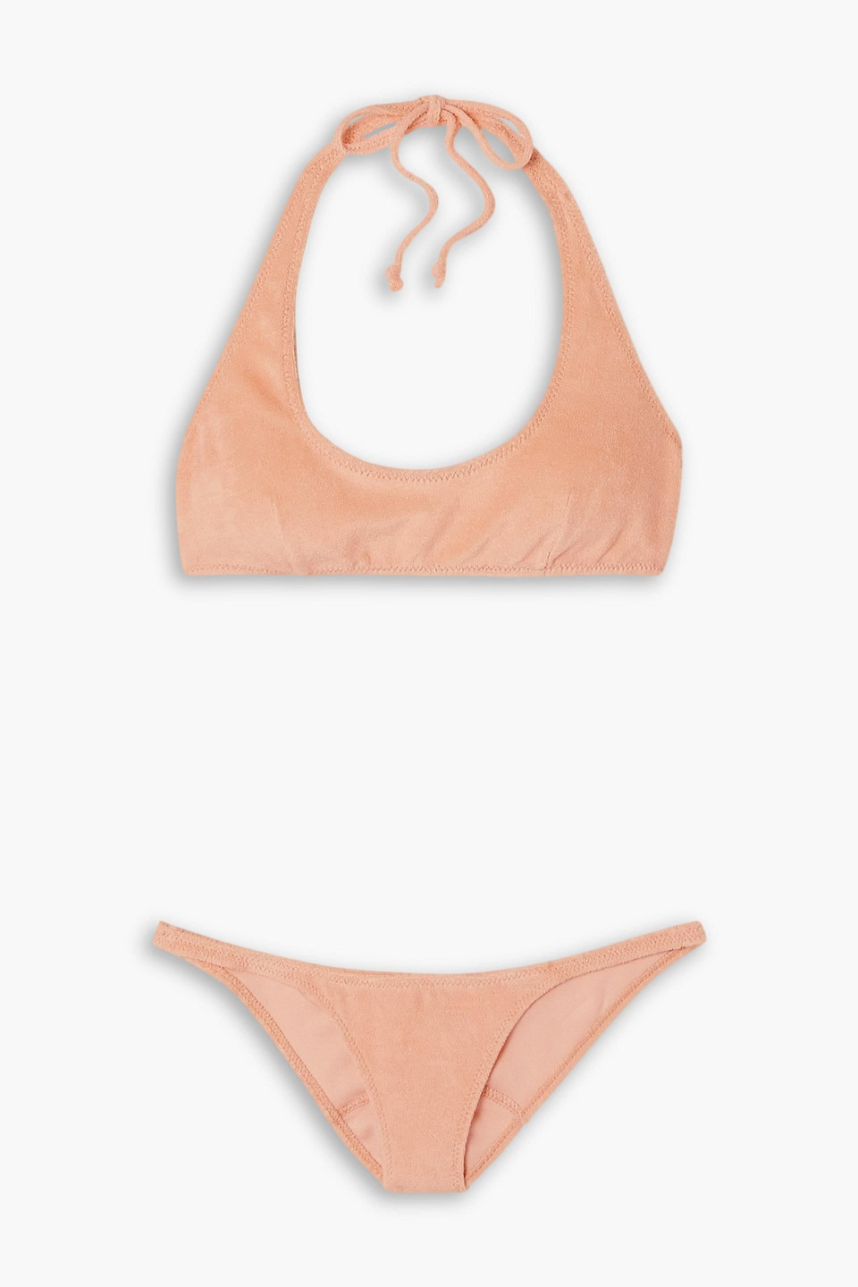 Lisa Marie Fernandez Amber Bikini Aus Frottee Aus Einer Baumwollmischung In Peach