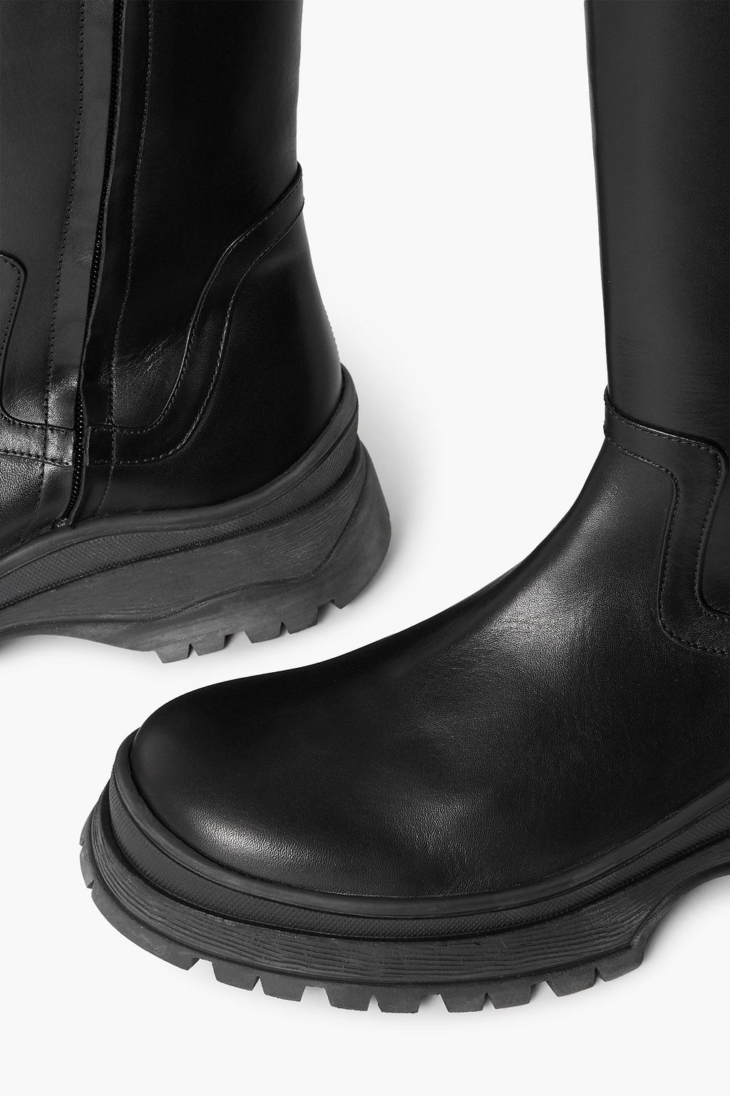 STAUD Bow leather knee boots
