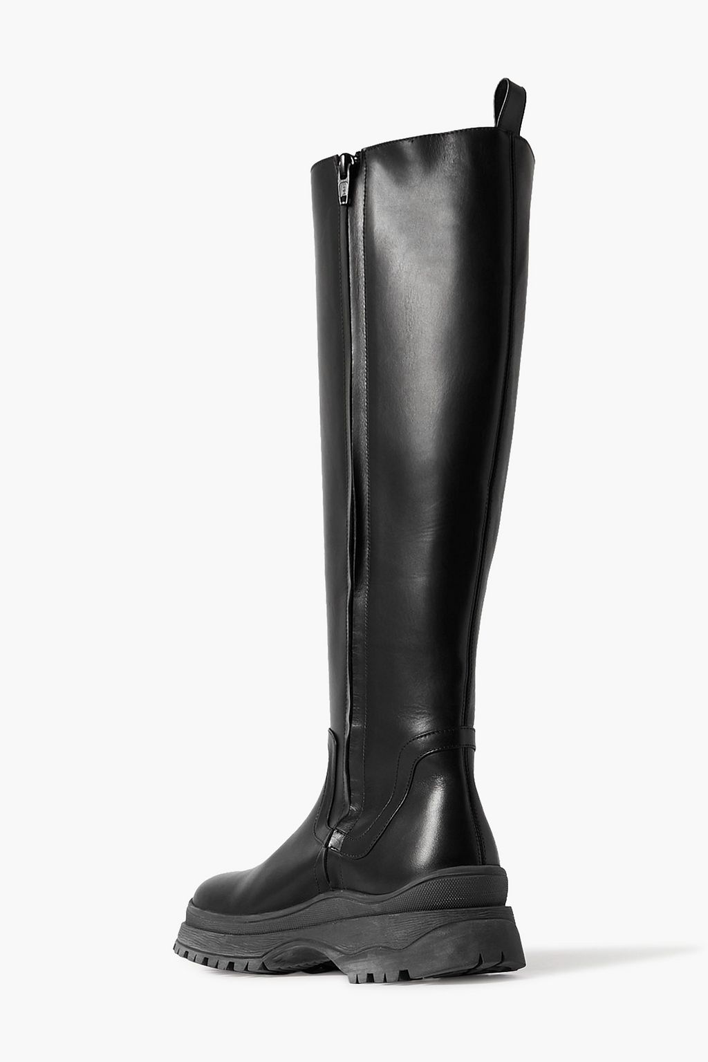 STAUD Bow leather knee boots