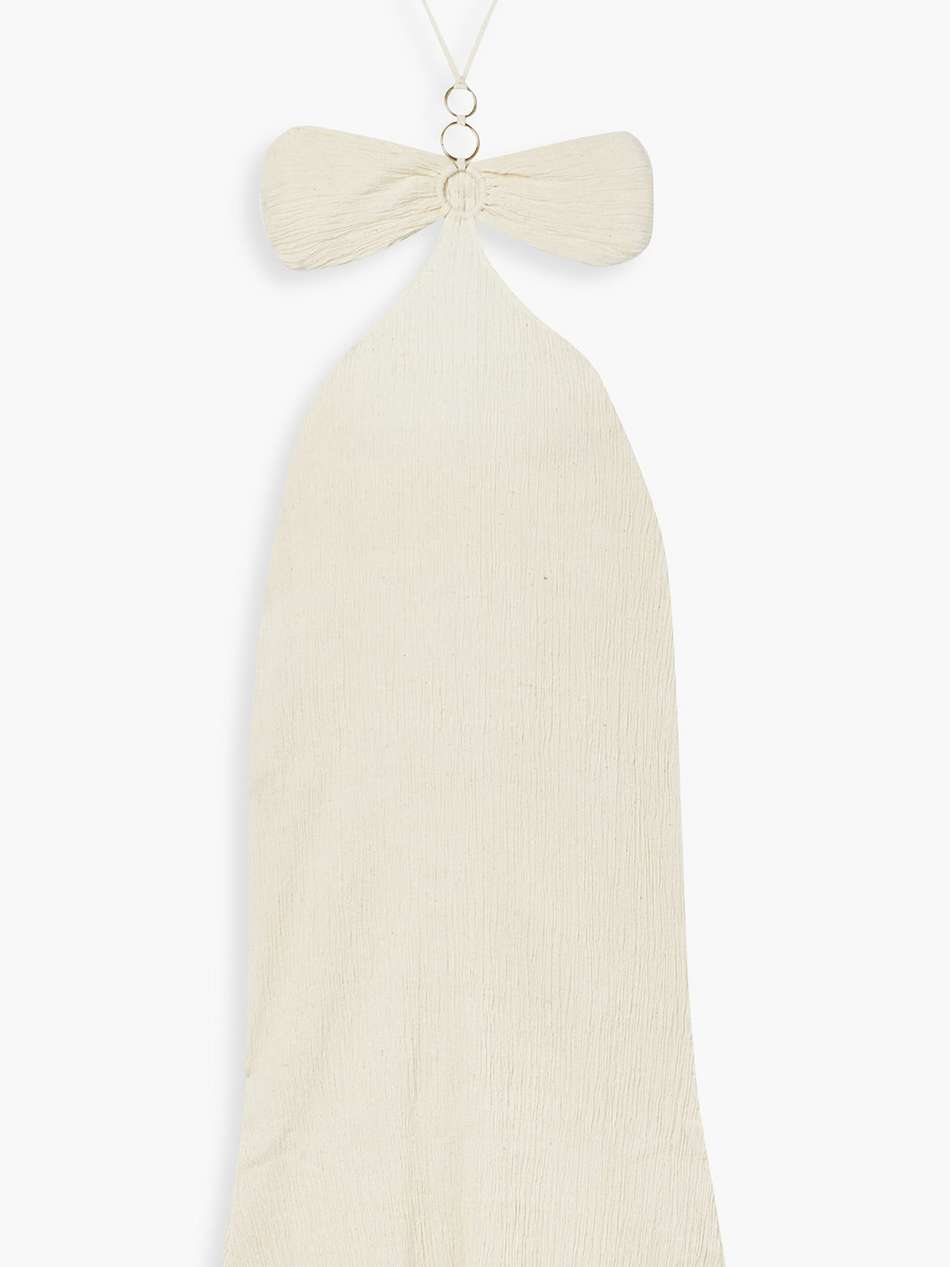 mina cutout crinkled cotton-gauze halterneck maxi dress