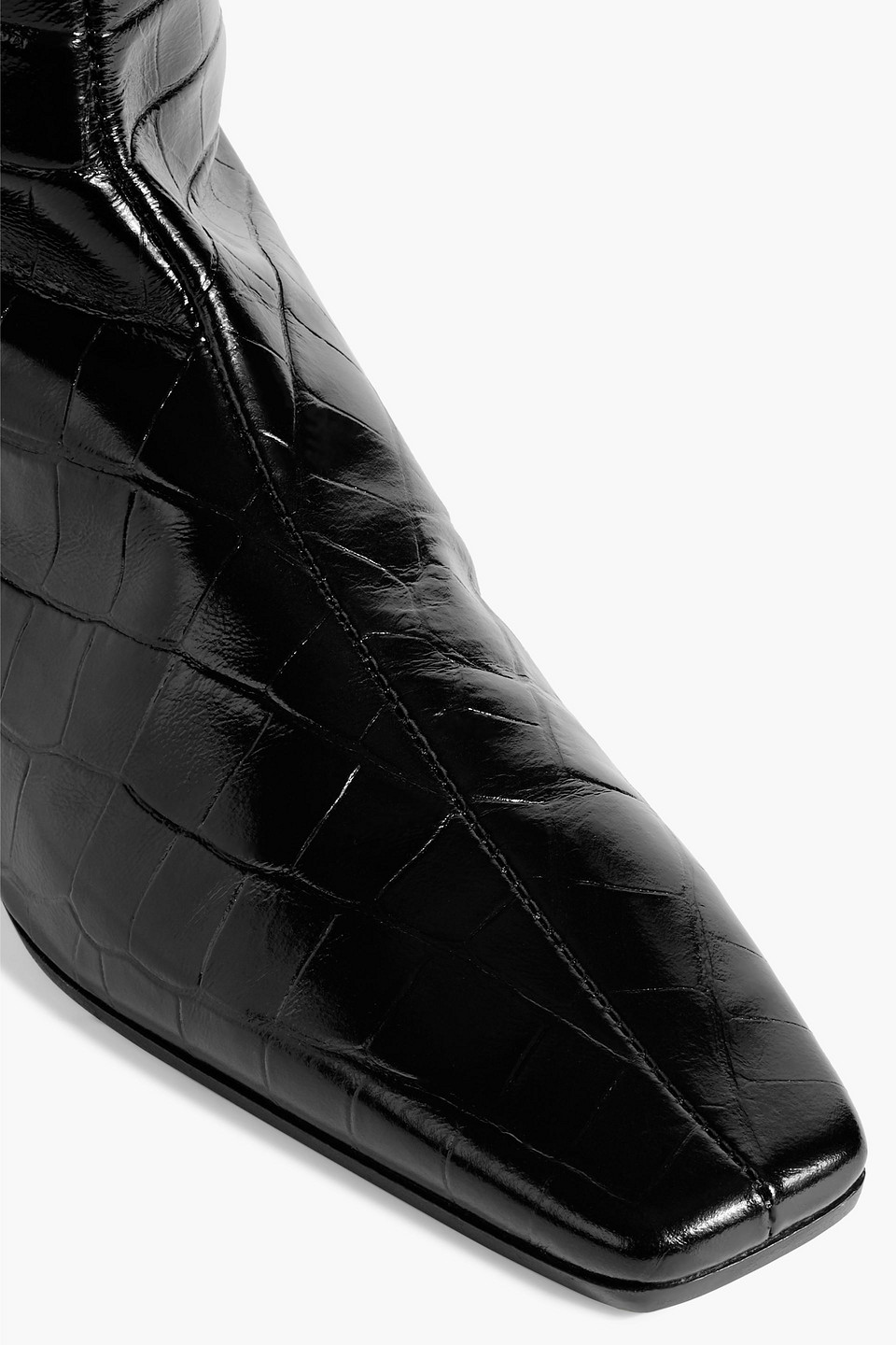 Totême Crocodile-effect Leather Over-the-knee Boots In Black