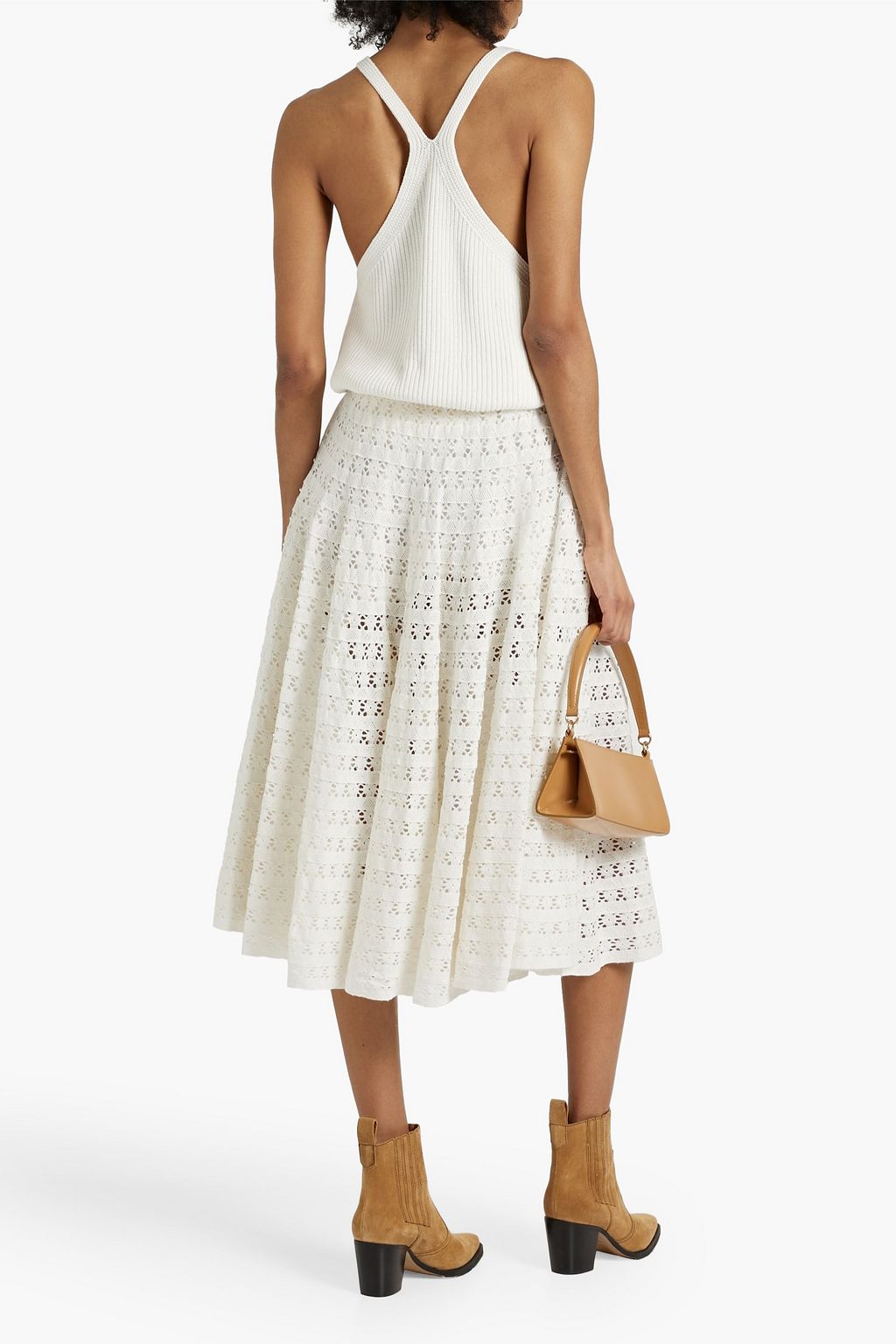 LOVESHACKFANCY Mardi crocheted cotton midi skirt THE