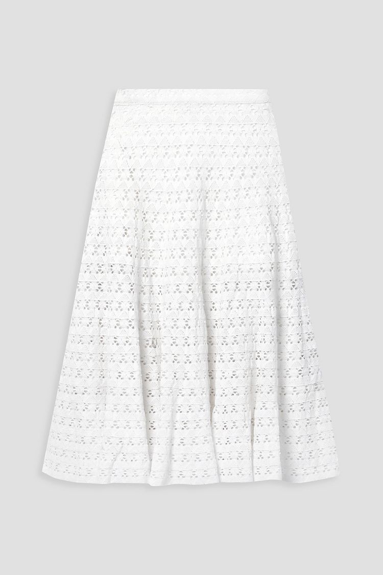 LOVESHACKFANCY Mardi crocheted cotton midi skirt THE