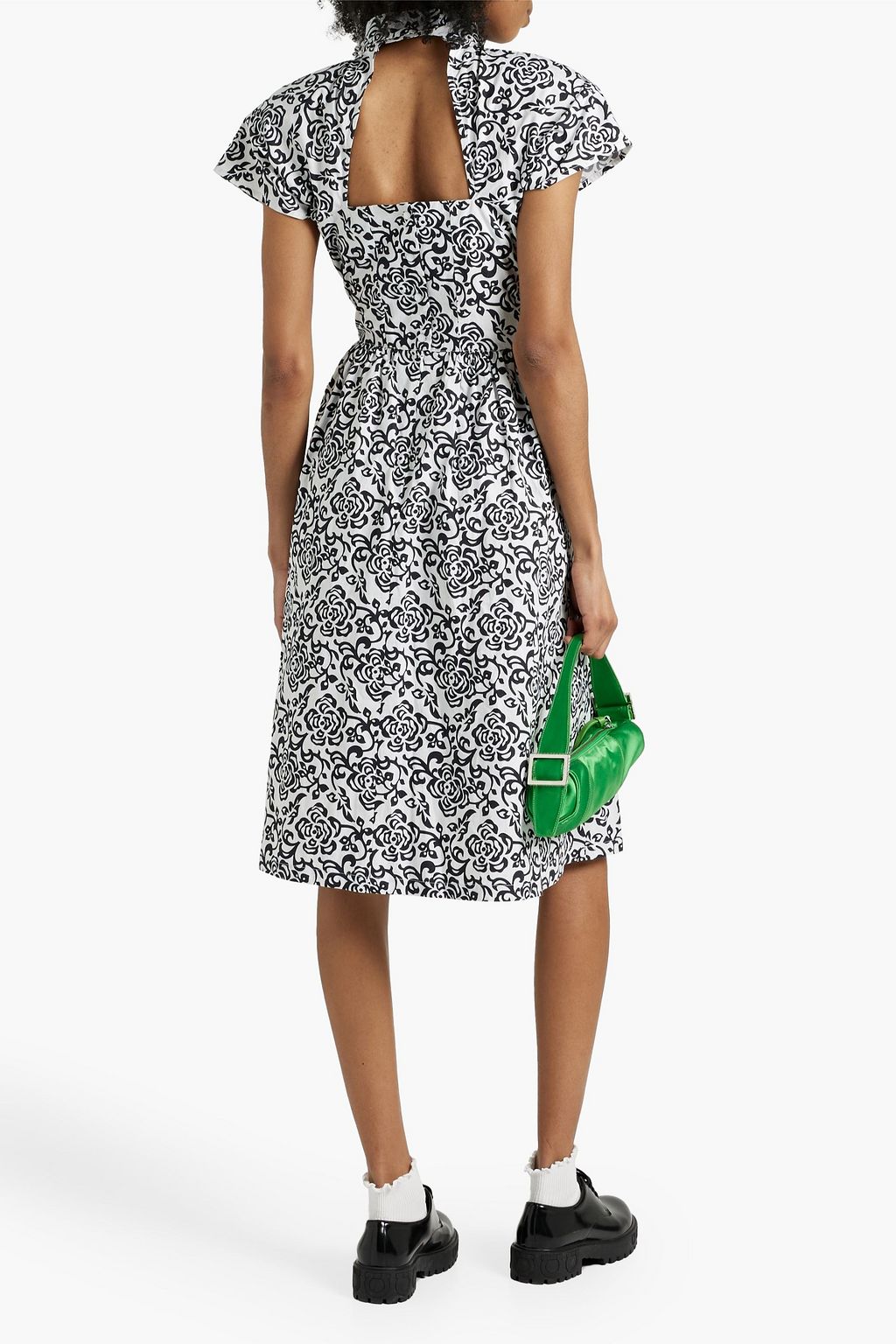 BATSHEVA Virginia cutout floralprint cottonpoplin dress THE