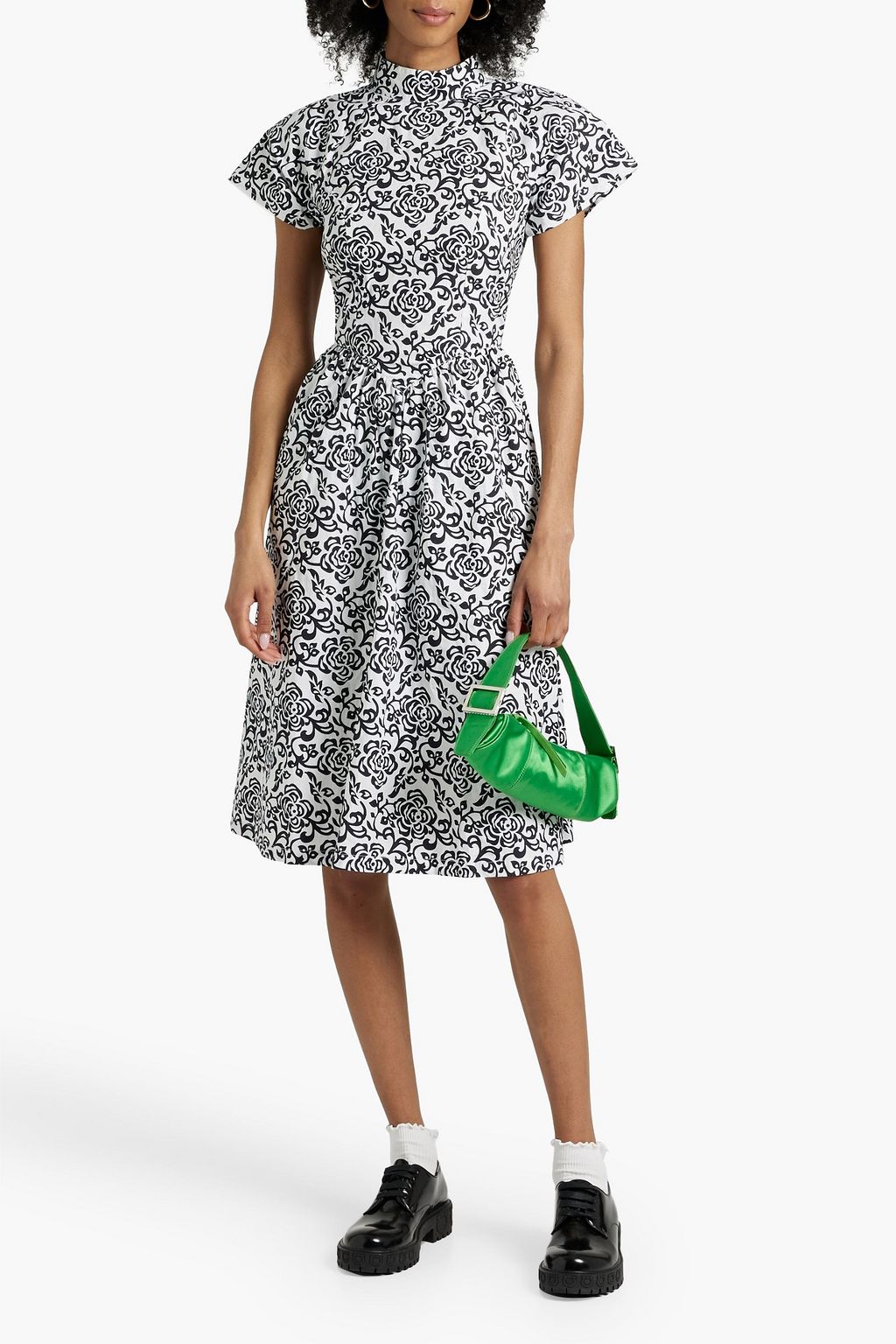 BATSHEVA Virginia cutout floralprint cottonpoplin dress THE