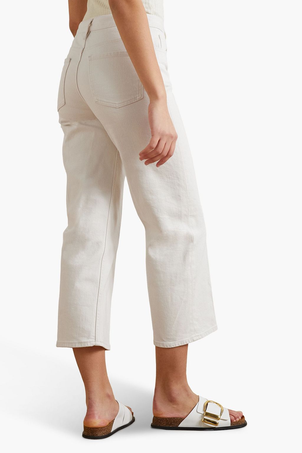 THEORY Hoch sitzende Cropped Jeans mit weitem Bein