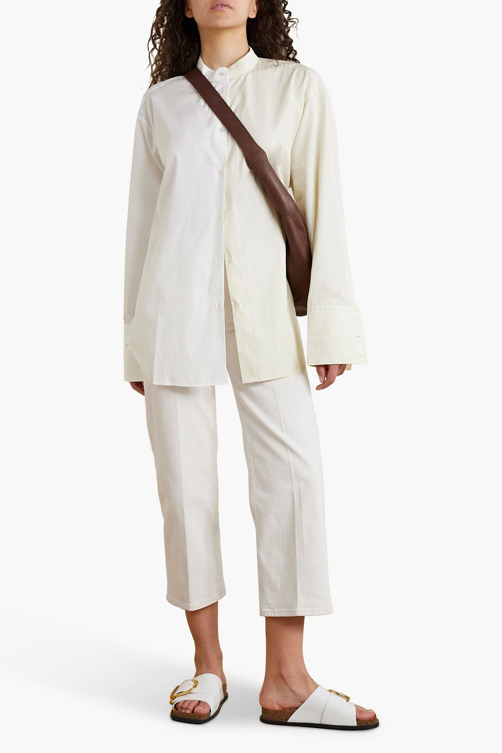 THEORY Hoch sitzende Cropped Jeans mit weitem Bein