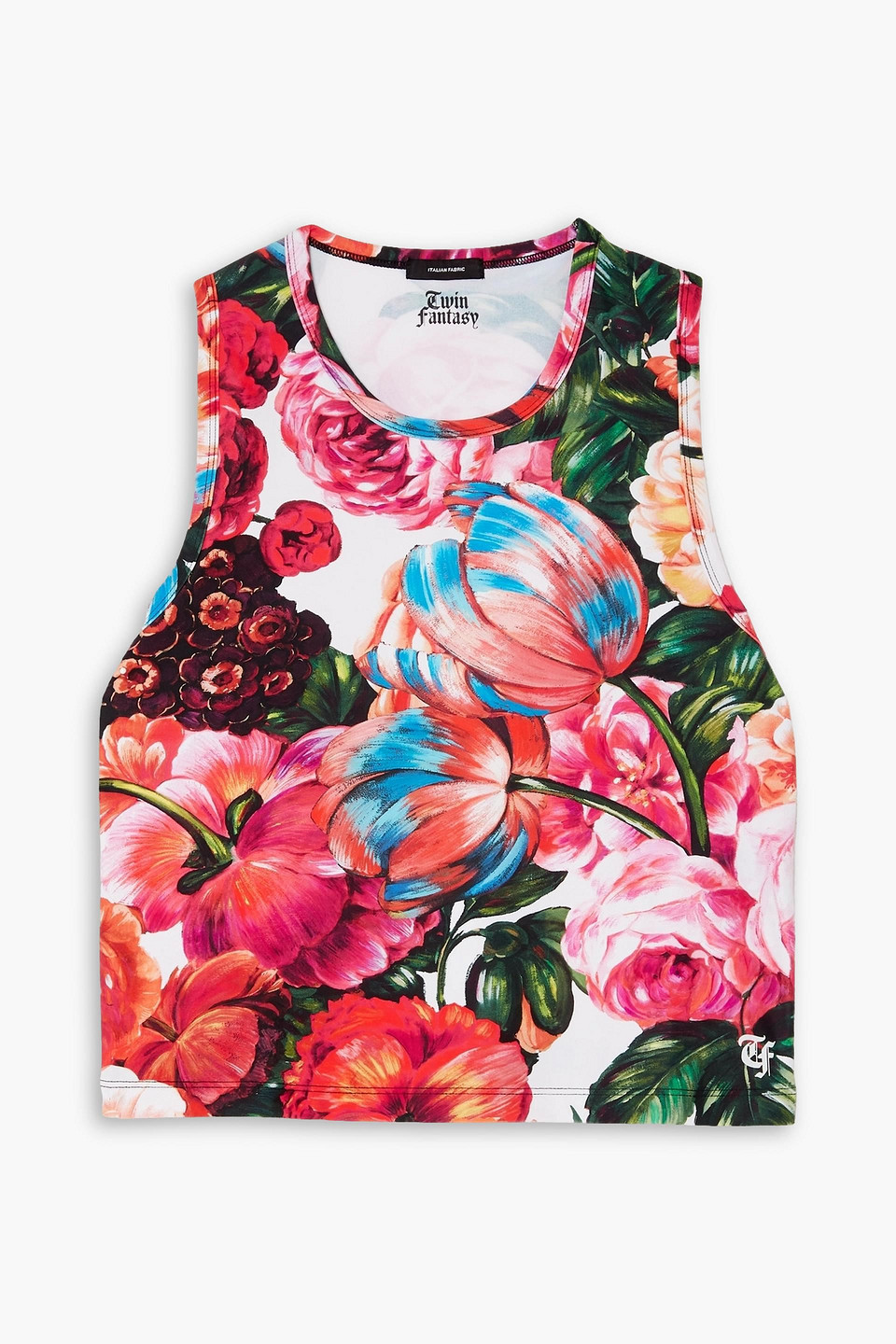 Floral-print stretch tank