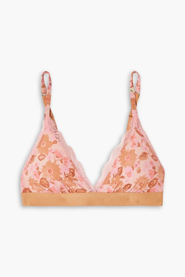 Filippa floral-print stretch-jersey triangle bra
