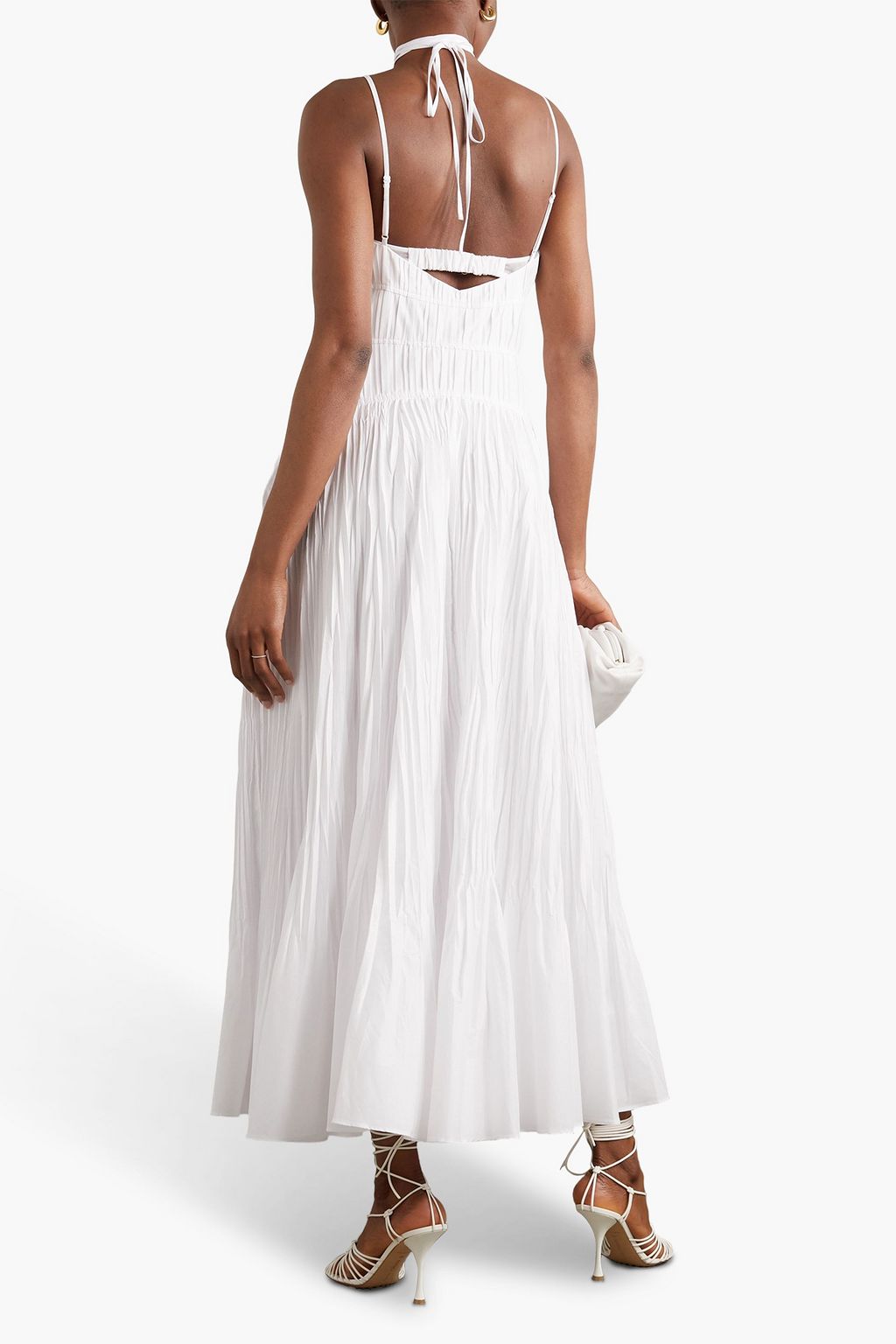 SIMKHAI Indy plissiertes Maxikleid aus Popeline aus einer Baumwollmischung