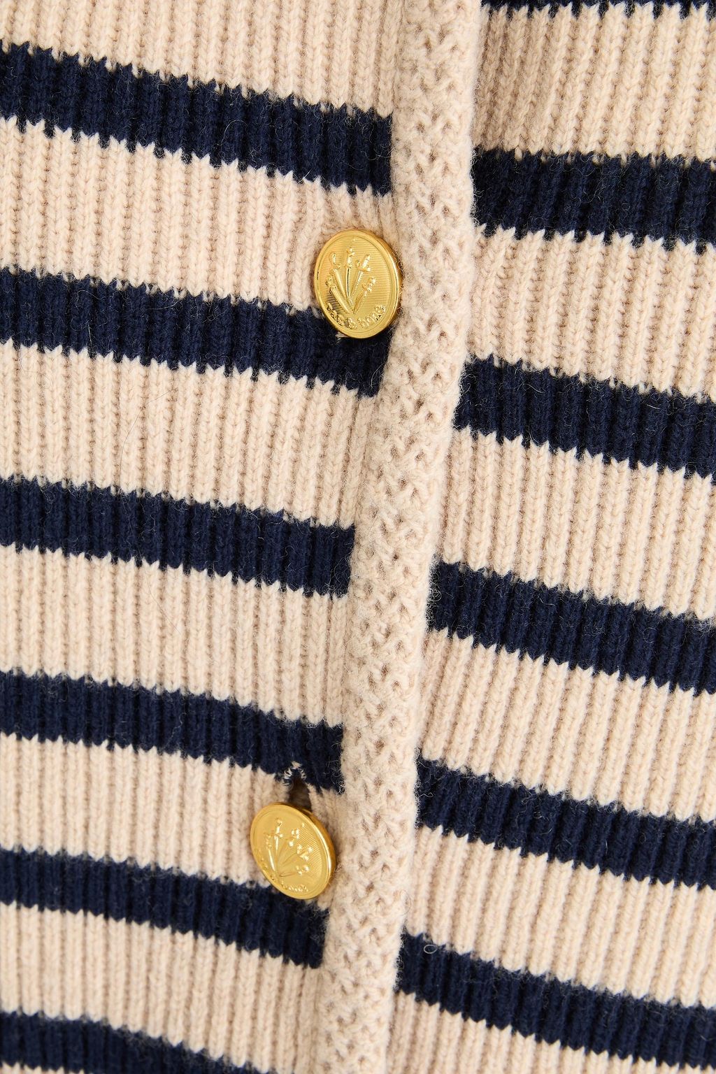RAG & BONE リブ編み メリノウール混 カーディガン ストライプ