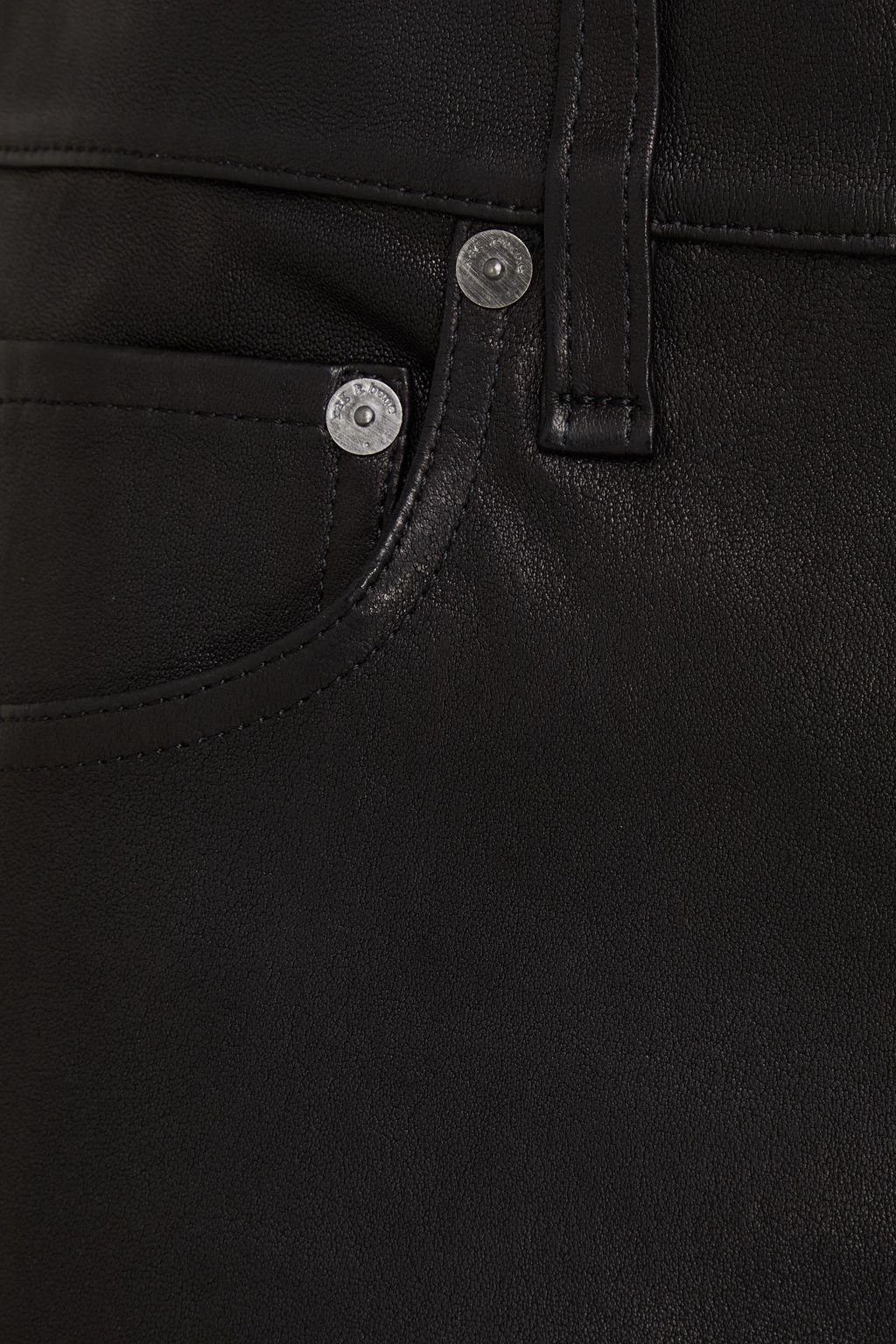 RAG & BONE 가죽 스트레이트 레그 팬츠