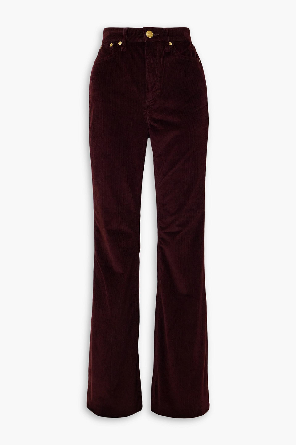 Rag & Bone Casey Corduroy High Rise Flared Pants In Burgundy
