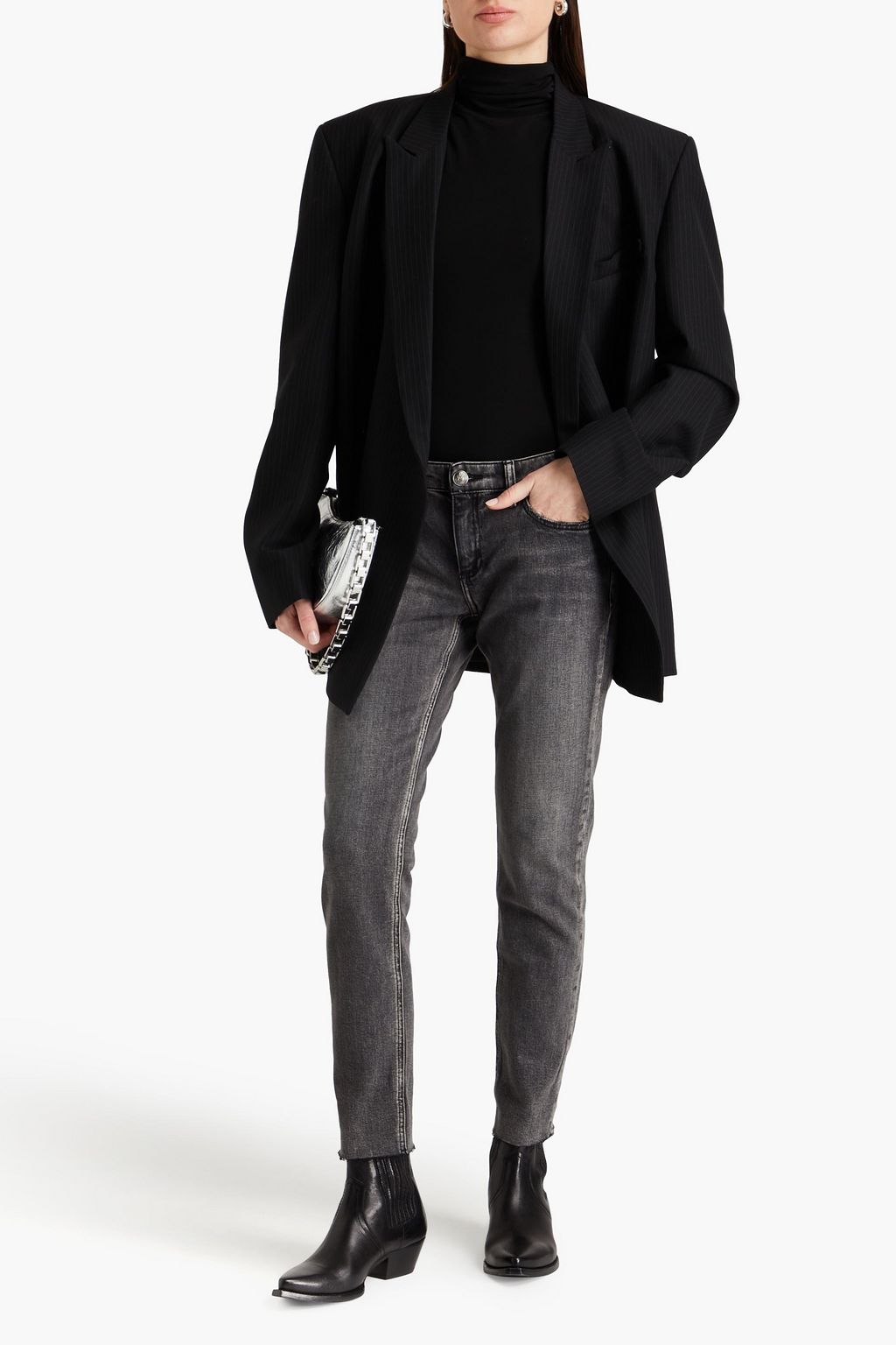 RAG & BONE جينز “دري” بقصّة بويفريند ضيّقة وبتأثير معتق