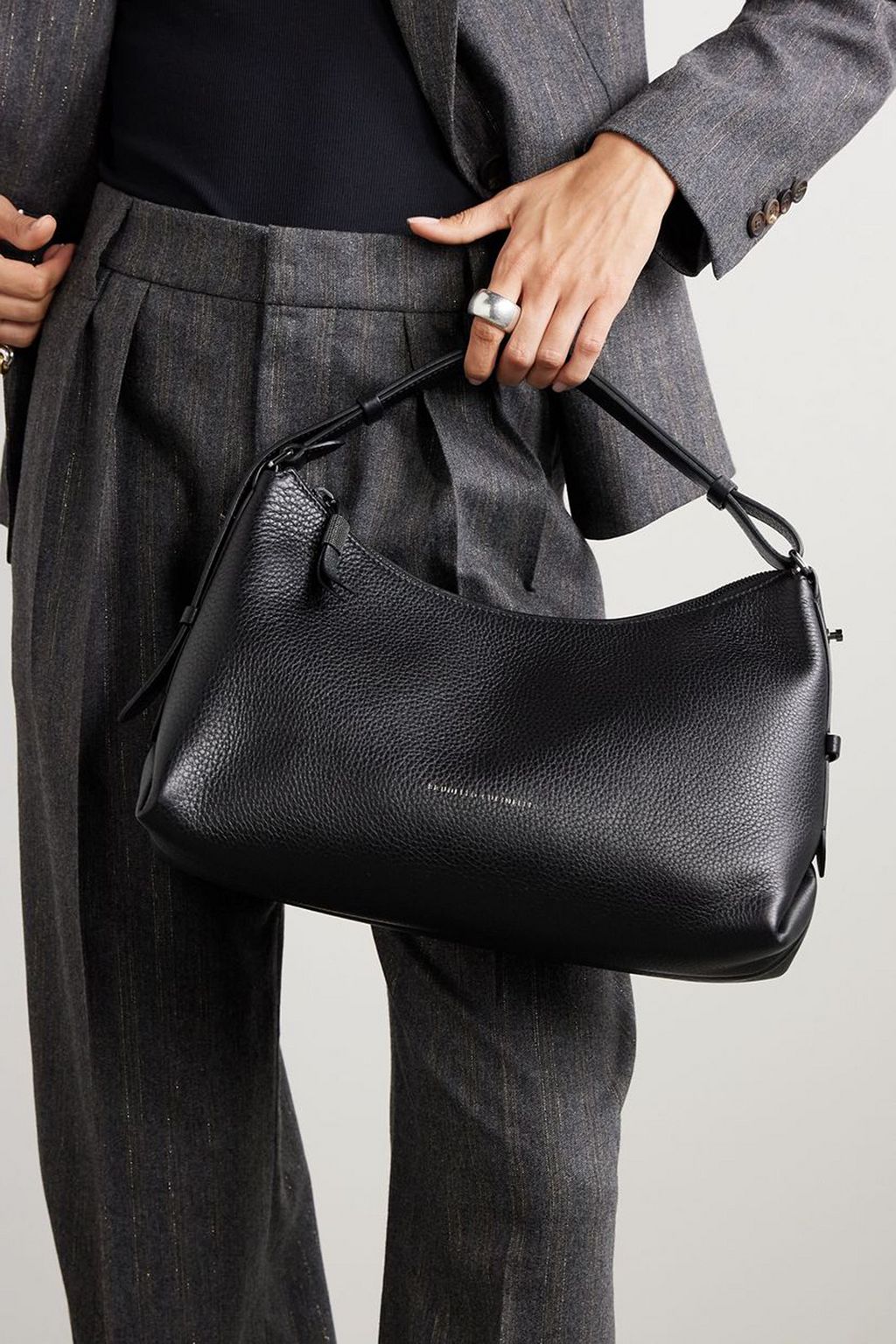 BRUNELLO CUCINELLI Textured-leather shoulder bag